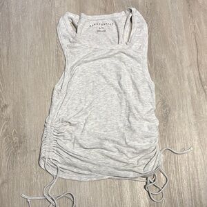 Aeropostale Light Gray Ruched Tank Top